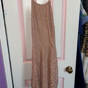 Blush pink lace dress